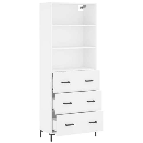 Visoka komoda bijela 69,5x34x180 cm konstruirano drvo - Bijela 1 3 ladice Cijena