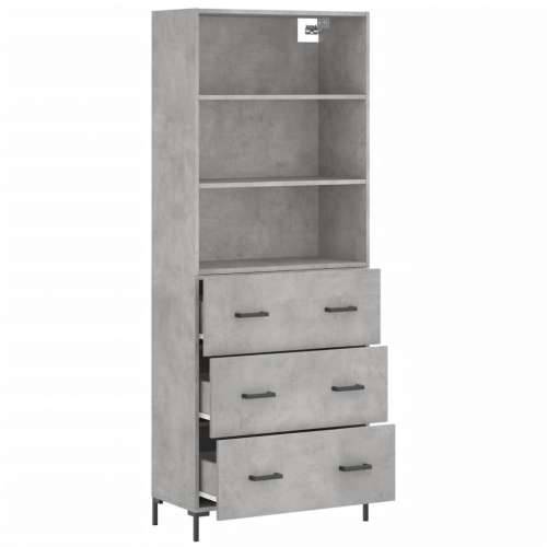 Visoka komoda siva betona 69,5x34x180 cm od konstruiranog drva - Beton siva 1 3 ladice Cijena