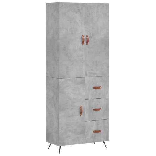 Visoka komoda siva betona 69,5x34x180 cm od konstruiranog drva - Beton siva 1 1 vrata 3 ladice Cijena