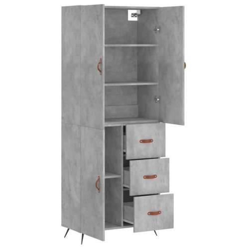 Visoka komoda siva betona 69,5x34x180 cm od konstruiranog drva - Beton siva 1 1 vrata 3 ladice Cijena