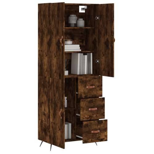 Visoka komoda dimljeni hrast 69,5x34x180 cm konstruiranog drva - Dimljeni hrast 1 1 vrata 3 ladice Cijena