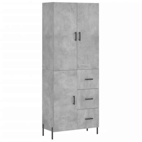 Visoka komoda siva betona 69,5x34x180 cm od konstruiranog drva - Beton siva 1 1 vrata 3 ladice Cijena