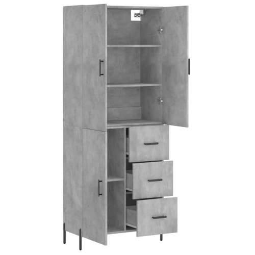 Visoka komoda siva betona 69,5x34x180 cm od konstruiranog drva - Beton siva 1 1 vrata 3 ladice Cijena