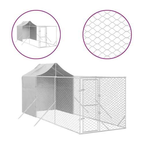 Vanjski kavez za pse s krovom srebrni 2x6x2,5 m pocinčani čelik Cijena