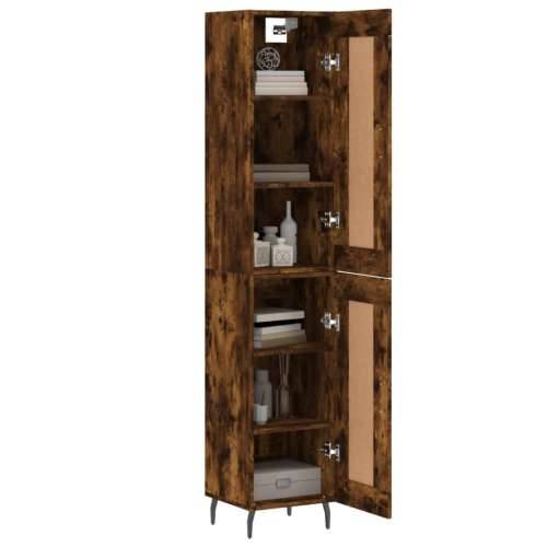 Visoka komoda dimljeni hrast 34,5x34x180cm konstruiranog drva - Dimljeni hrast 1 1 drvena vrata Cijena