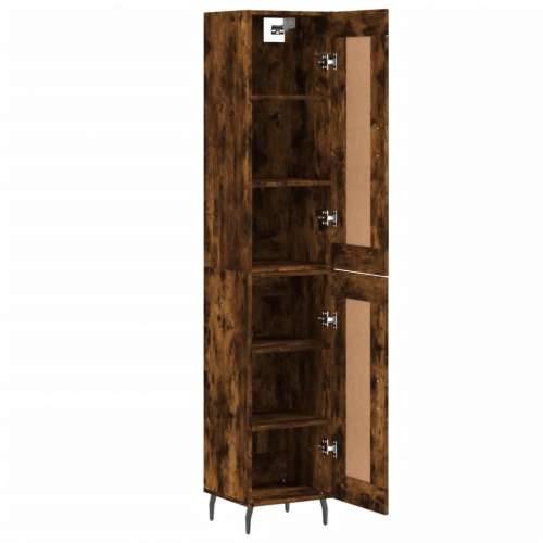 Visoka komoda dimljeni hrast 34,5x34x180cm konstruiranog drva - Dimljeni hrast 1 1 drvena vrata Cijena