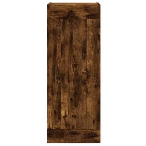 Visoka komoda dimljeni hrast 34,5x34x180cm konstruiranog drva - Dimljeni hrast 1 1 drvena vrata Cijena