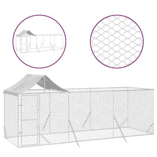 Vanjski kavez za pse s krovom srebrni 6x2x2,5 m pocinčani čelik Cijena