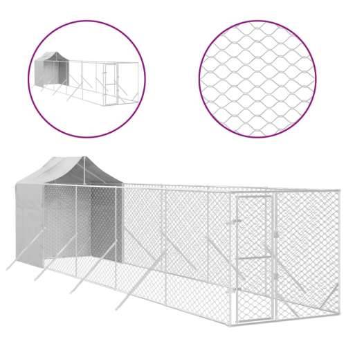 Vanjski kavez za pse s krovom srebrni 2x10x2,5m pocinčani čelik Cijena
