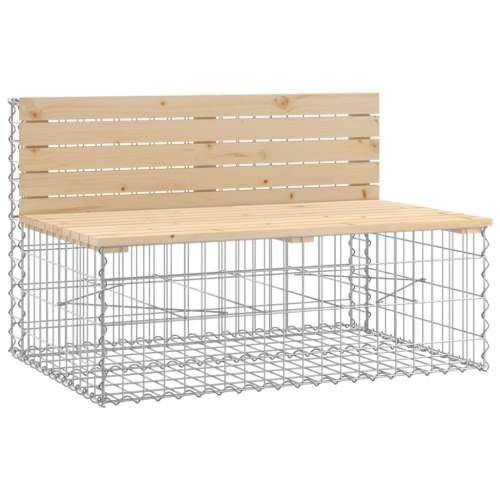 Vrtna klupa s gabionskim dizajnom 347x71x65,5 cm od borovine - Prirodna boja bora 1 Cijena