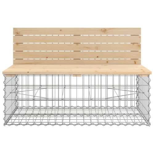 Vrtna klupa s gabionskim dizajnom 347x71x65,5 cm od borovine - Prirodna boja bora 1 Cijena