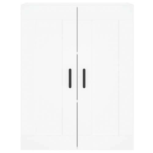 Visoka komoda bijela 69,5x34x180 cm konstruirano drvo - Bijela 1 1 staklena vrata 3 ladice Cijena