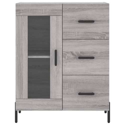 Visoka komoda siva sonome 69,5x34x180 cm od konstruiranog drva - Sivi hrast sonoma 1 1 staklena vrata 3 ladice Cijena
