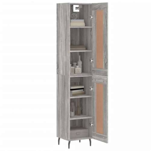 Visoka komoda siva sonome 34,5x34x180 cm od konstruiranog drva - Sivi hrast sonoma 1 1 drvena vrata Cijena