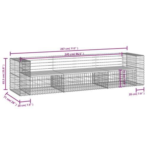 Vrtna klupa s gabionskim dizajnom 287x71x65,5 cm drvo duglazije - Prirodni douglas 1 Cijena
