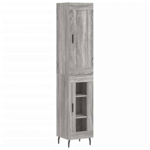 Visoka komoda siva sonome 34,5x34x180 cm od konstruiranog drva - Sivi hrast sonoma 1 1 staklena vrata Cijena