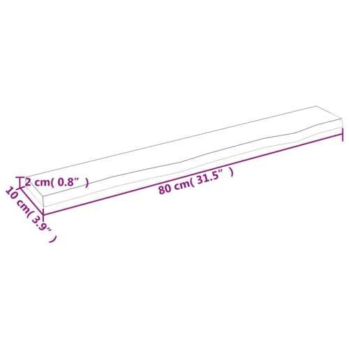 Zidna polica svjetlosmeđa 80 x 10 x 2 cm od obrađene hrastovine - Svjetlosmeđa 80 x 10 x 2 cm 1 Cijena