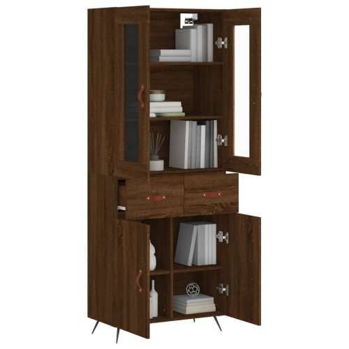 Visoka komoda boja hrasta 69,5x34x180 cm od konstruiranog drva - Smeđi hrast 1 2 vrata 2 ladice Cijena
