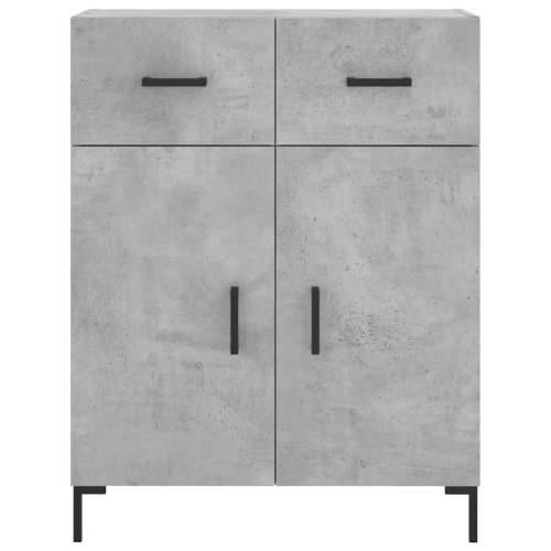 Visoka komoda siva betona 69,5x34x180 cm od konstruiranog drva - Beton siva 1 2 vrata 2 ladice Cijena