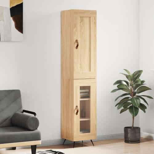 Visoka komoda hrasta sonome 34,5x34x180cm od konstruiranog drva - sonoma hrast 1 1 staklena vrata Cijena