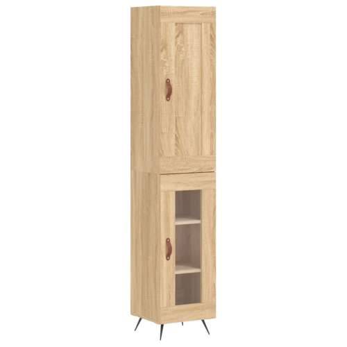 Visoka komoda hrasta sonome 34,5x34x180cm od konstruiranog drva - sonoma hrast 1 1 staklena vrata Cijena