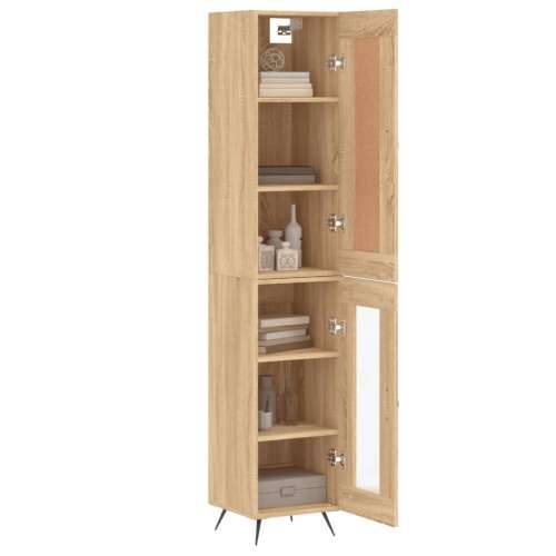 Visoka komoda hrasta sonome 34,5x34x180cm od konstruiranog drva - sonoma hrast 1 1 staklena vrata Cijena