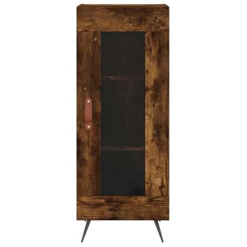 Visoka komoda dimljeni hrast 34,5x34x180cm konstruiranog drva - Dimljeni hrast 1 1 staklena vrata Cijena