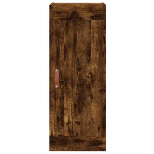 Visoka komoda dimljeni hrast 34,5x34x180cm konstruiranog drva - Dimljeni hrast 1 1 staklena vrata Cijena