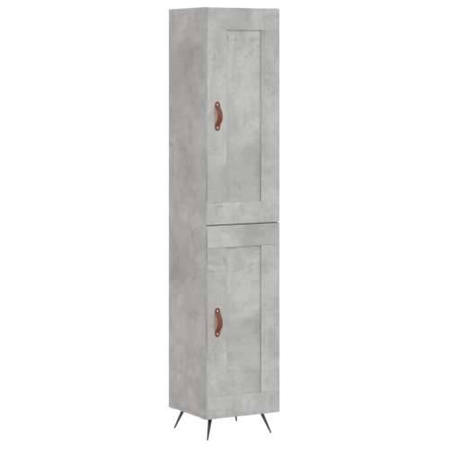 Visoka komoda siva betona 34,5x34x180 cm od konstruiranog drva - Beton siva 1 1 drvena vrata Cijena