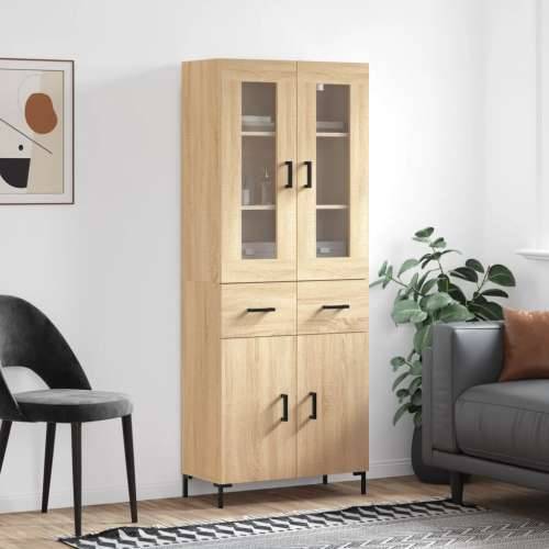 Visoka komoda hrasta sonome 69,5x34x180cm od konstruiranog drva - sonoma hrast 1 2 vrata 2 ladice Cijena