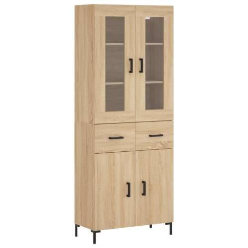 Visoka komoda hrasta sonome 69,5x34x180cm od konstruiranog drva - sonoma hrast 1 2 vrata 2 ladice Cijena