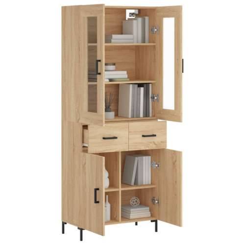 Visoka komoda hrasta sonome 69,5x34x180cm od konstruiranog drva - sonoma hrast 1 2 vrata 2 ladice Cijena
