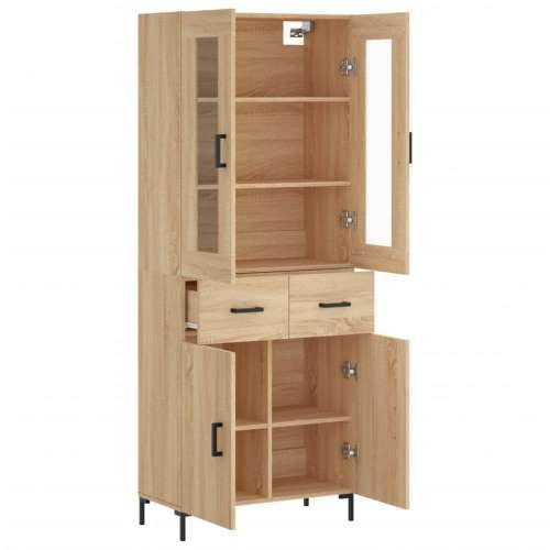 Visoka komoda hrasta sonome 69,5x34x180cm od konstruiranog drva - sonoma hrast 1 2 vrata 2 ladice Cijena
