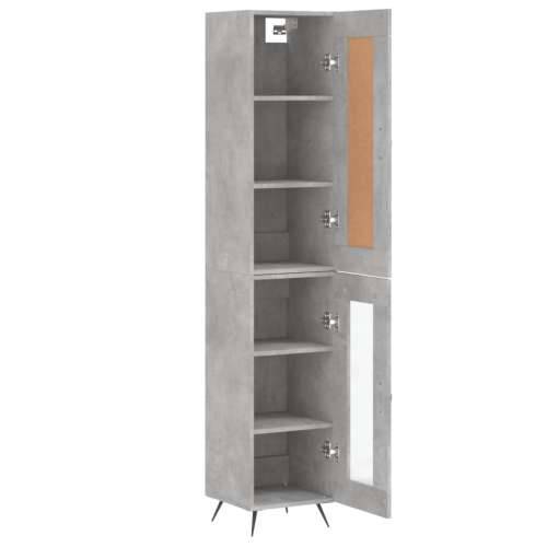 Visoka komoda siva betona 34,5x34x180 cm od konstruiranog drva - Beton siva 1 1 staklena vrata Cijena