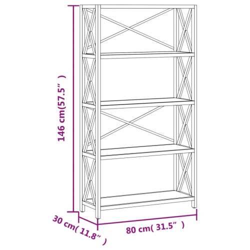 Polica s 5 razina 80 x 30 x 146 cm od masivne hrastovine - 1 146 cm 80 cm Cijena