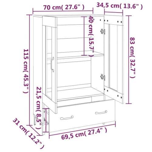 Visoka komoda crna 70 x 31 x 115 cm od konstruiranog drva Cijena