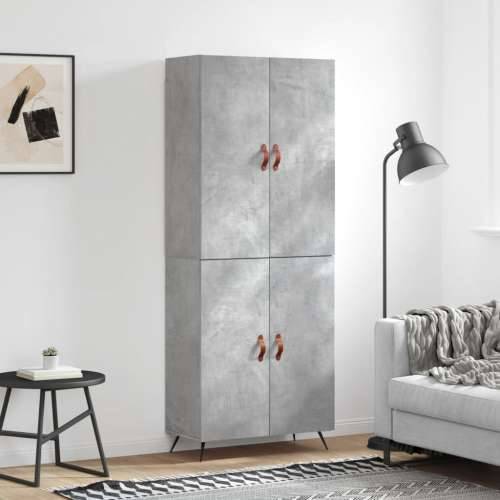 Visoka komoda siva betona 69,5x34x180 cm od konstruiranog drva - Beton siva 1 2 vrata Cijena
