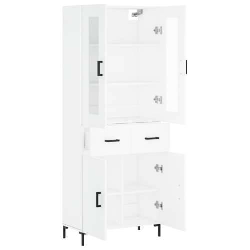 Visoka komoda bijela 69,5x34x180 cm konstruirano drvo - Bijela 1 2 vrata 2 ladice Cijena