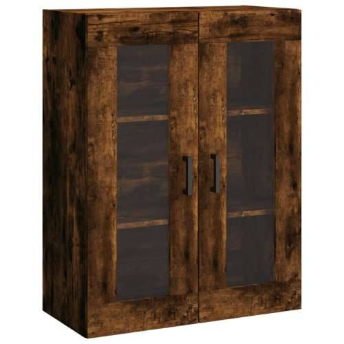 Visoka komoda dimljeni hrast 69,5x34x180 cm konstruiranog drva - Dimljeni hrast 1 2 vrata 2 ladice Cijena