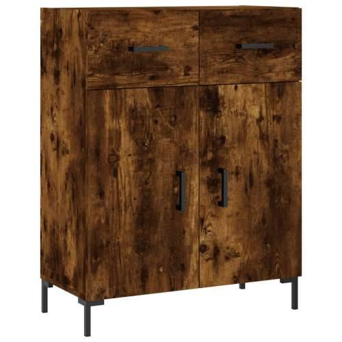 Visoka komoda dimljeni hrast 69,5x34x180 cm konstruiranog drva - Dimljeni hrast 1 2 vrata 2 ladice Cijena