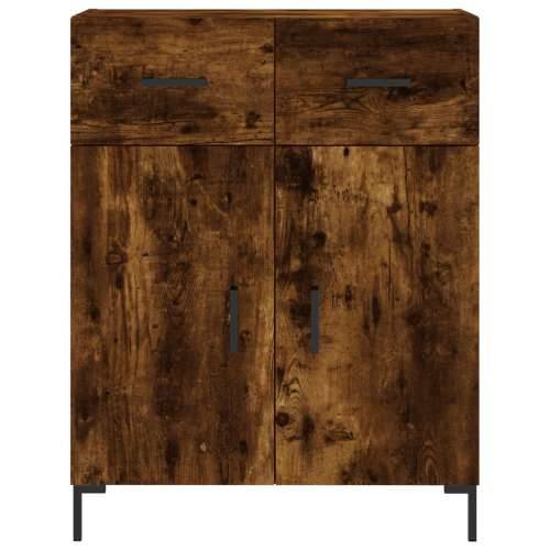Visoka komoda dimljeni hrast 69,5x34x180 cm konstruiranog drva - Dimljeni hrast 1 2 vrata 2 ladice Cijena