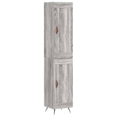 Visoka komoda siva sonome 34,5x34x180 cm od konstruiranog drva - Sivi hrast sonoma 1 1 drvena vrata Cijena