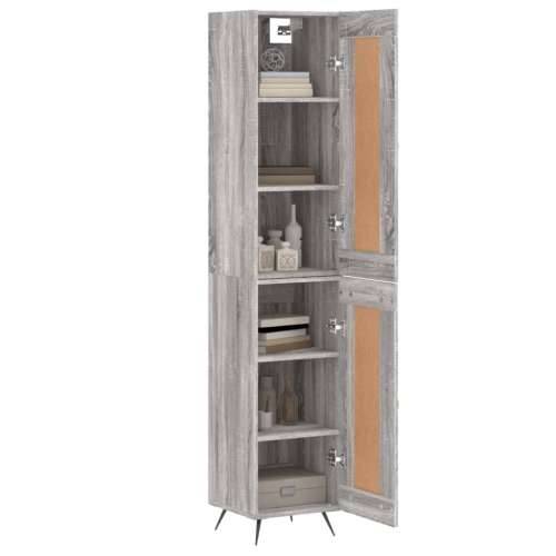 Visoka komoda siva sonome 34,5x34x180 cm od konstruiranog drva - Sivi hrast sonoma 1 1 drvena vrata Cijena