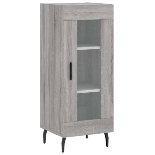 Visoka komoda siva sonome 34,5x34x180 cm od konstruiranog drva - Sivi hrast sonoma 1 1 staklena vrata Cijena