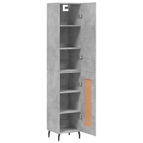 Visoka komoda siva betona 34,5x34x180 cm od konstruiranog drva - Beton siva 1 1 drvena vrata Cijena