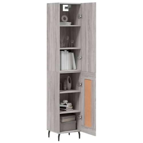 Visoka komoda siva sonome 34,5x34x180 cm od konstruiranog drva - Sivi hrast sonoma 1 1 drvena vrata Cijena