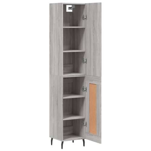 Visoka komoda siva sonome 34,5x34x180 cm od konstruiranog drva - Sivi hrast sonoma 1 1 drvena vrata Cijena