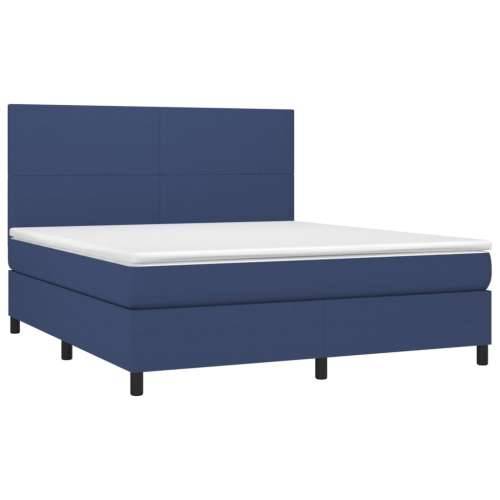 Krevet box spring s madracem LED plavi 180x200 cm od tkanine - Plava 180 x 200 cm Gladak dizajn Cijena
