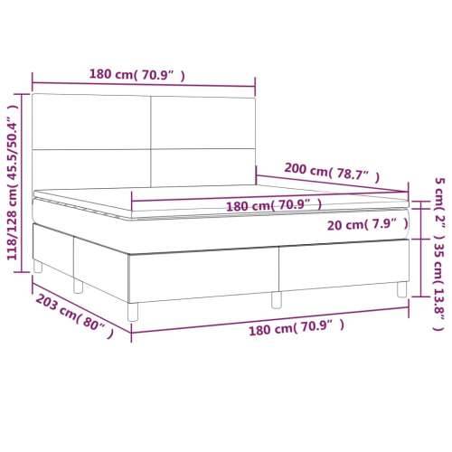 Krevet box spring s madracem LED plavi 180x200 cm od tkanine - Plava 180 x 200 cm Gladak dizajn Cijena