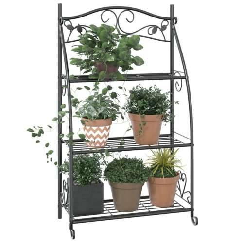 Stalak za cvijeće crni 56 x 30 x 96 cm čelični Cijena